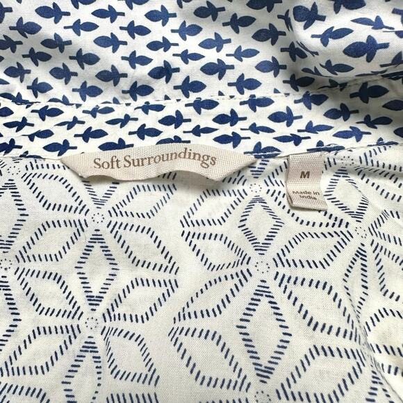 Soft Surroundings | Women | Capelle Embroidered Eyelet Button Up Shirt | Medium - Picture 8 of 15